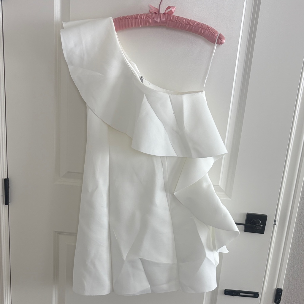Asos White Ruffle Women Dress